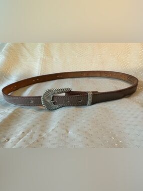 Nocona Belt Co. Brown 761 Belt with Silversmith Buckle, Size 32
